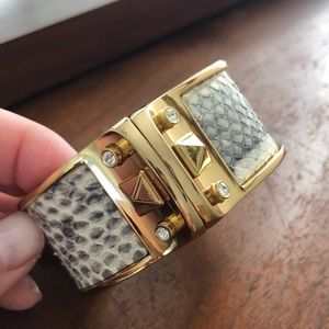 Stella & Dot cuffed snake skin bracelet.